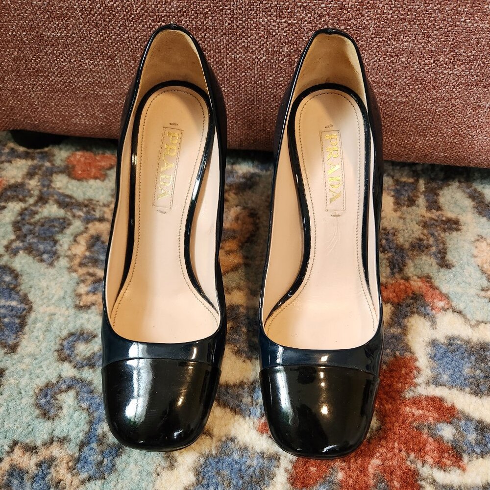 Vintage Prada Square Toe Pumps